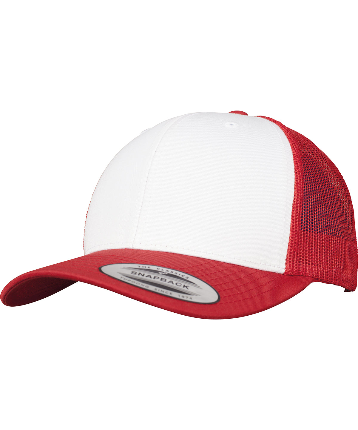 Retro trucker coloured front (6606CF) | red/white/red