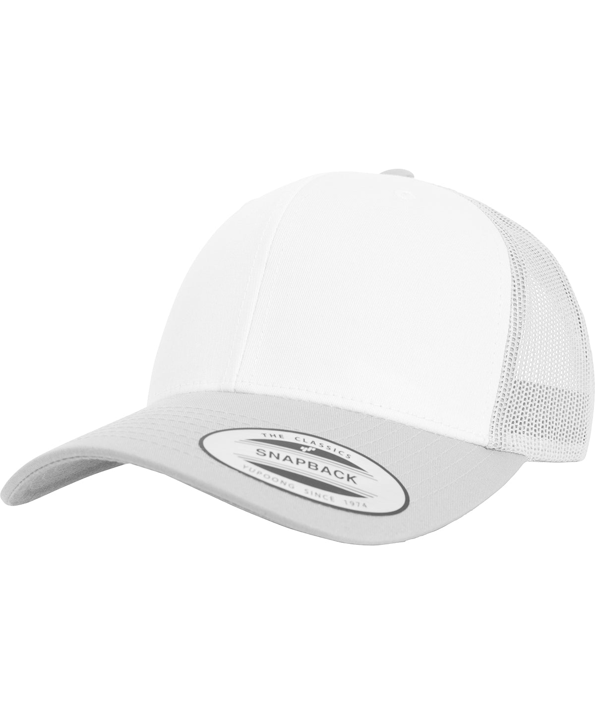 Retro trucker coloured front (6606CF) | silver/white/silver