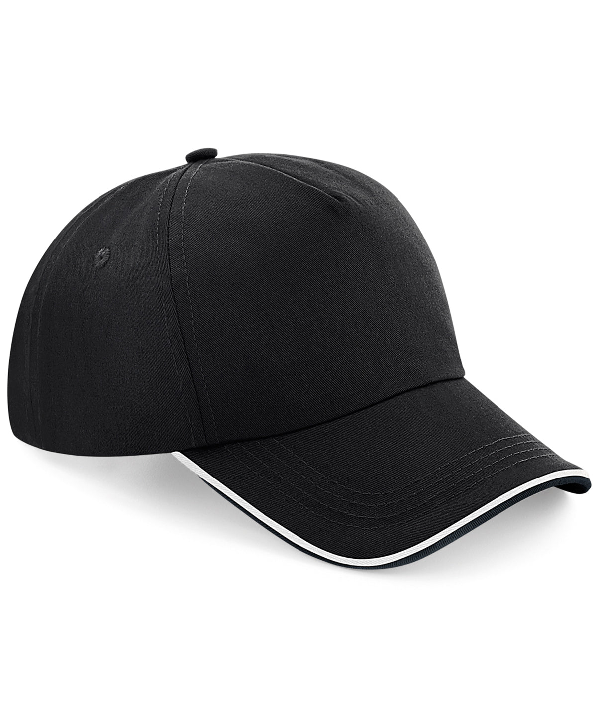 Authentic 5-panel cap - piped peak | Black/White