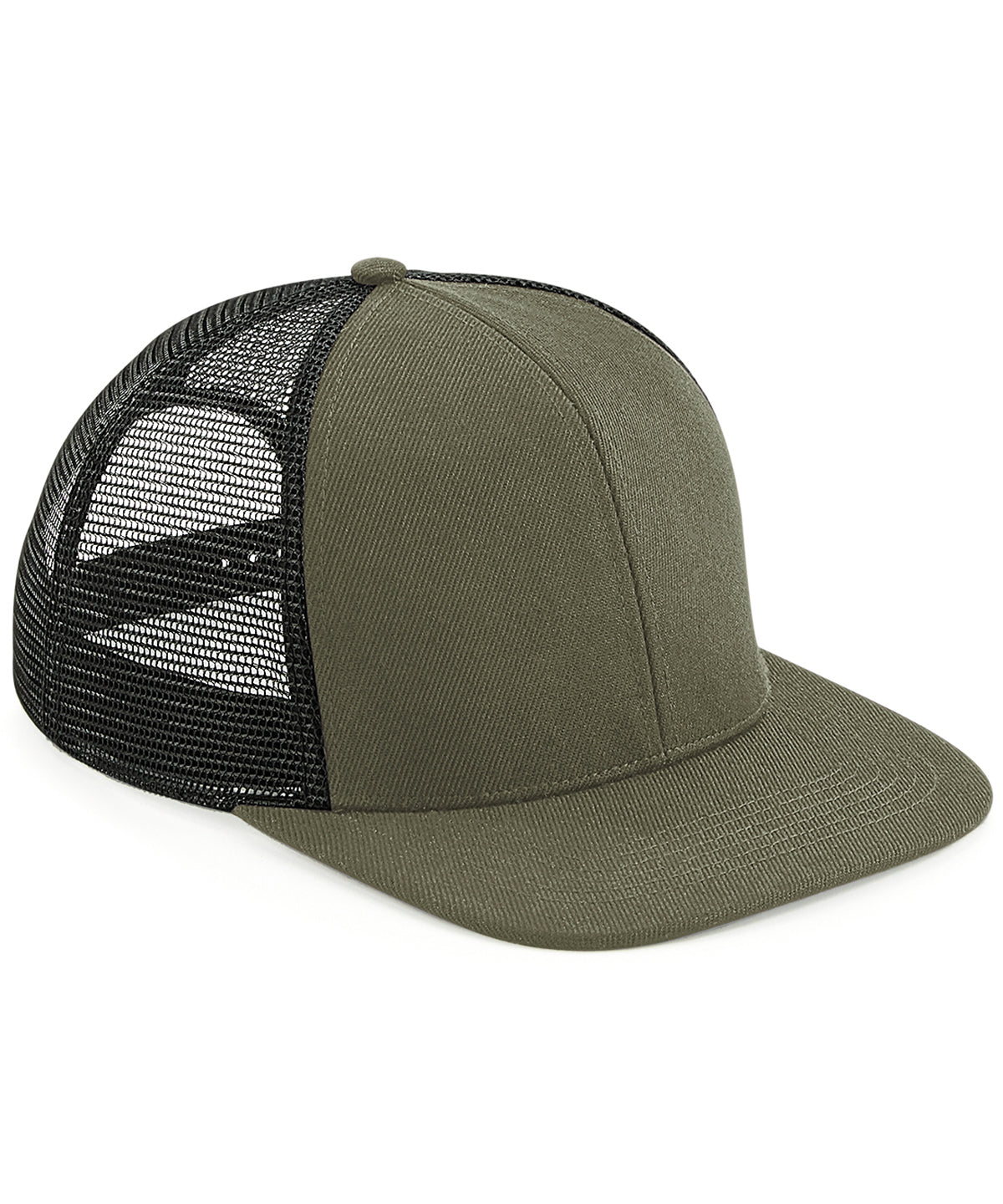 Original flat peak 6-panel trucker | olive green/black