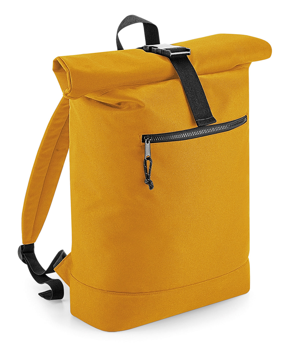 Recycled rolled-top backpack | mustard