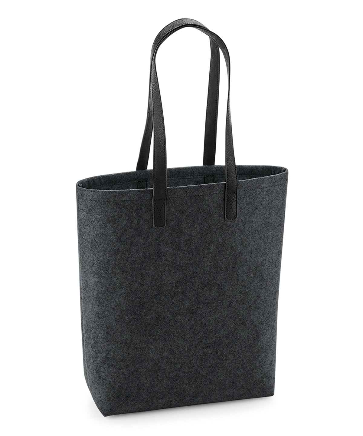 Premium felt tote | charcoal melange/black