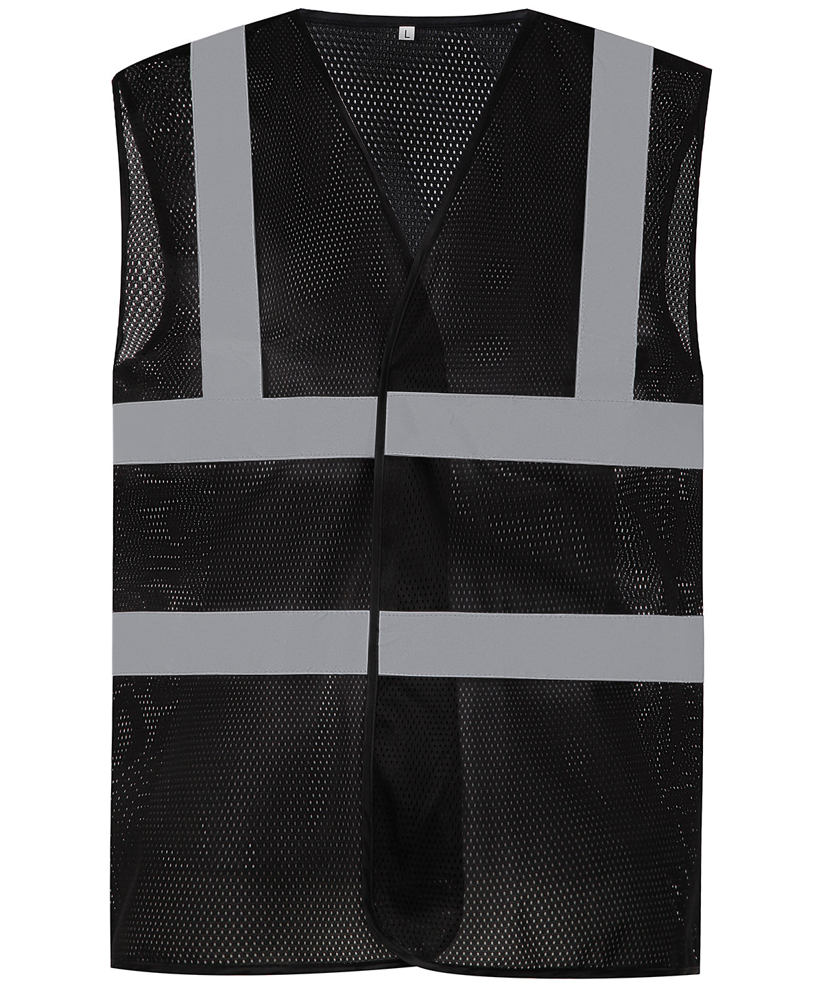 Top cool open mesh 2-band-and-braces waistcoat (HVW120) | Black