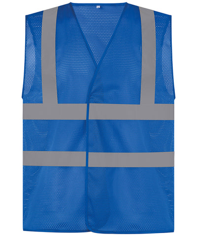 Top cool open mesh 2-band-and-braces waistcoat (HVW120) | royal blue