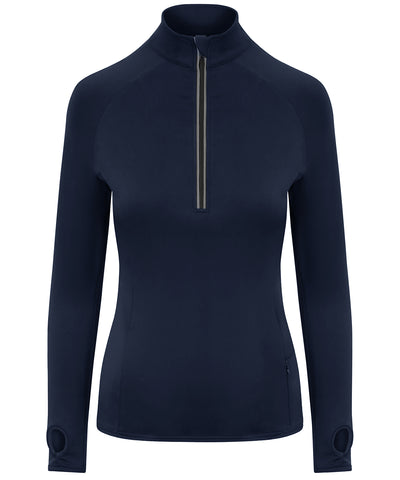 Womens Cool Flex long half-zip top | french navy