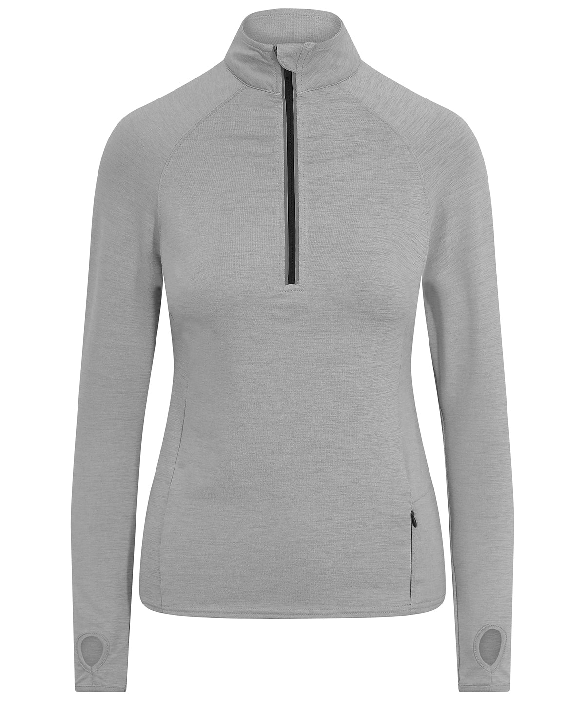 Womens Cool Flex long half-zip top | silver grey