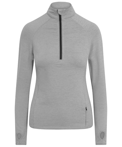 Womens Cool Flex long half-zip top | silver grey