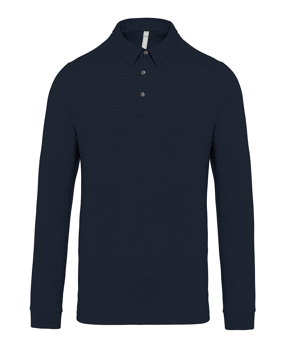 Jersey knit long sleeve polo shirt | navy