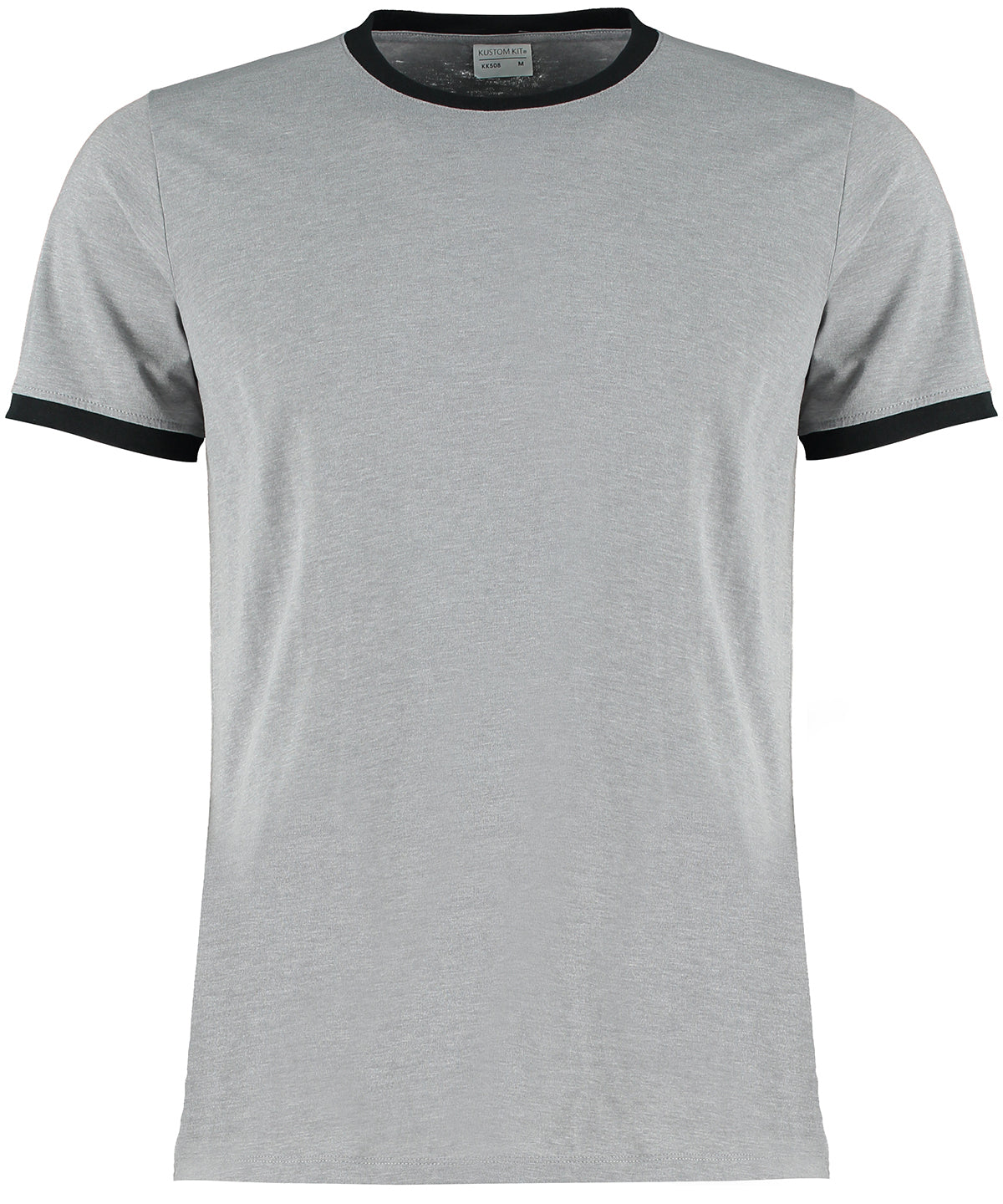 Fashion fit ringer tee | light grey marl/black