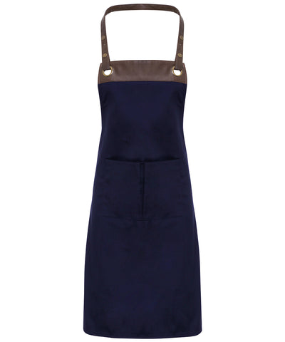 Espresso bib apron | navy/brown