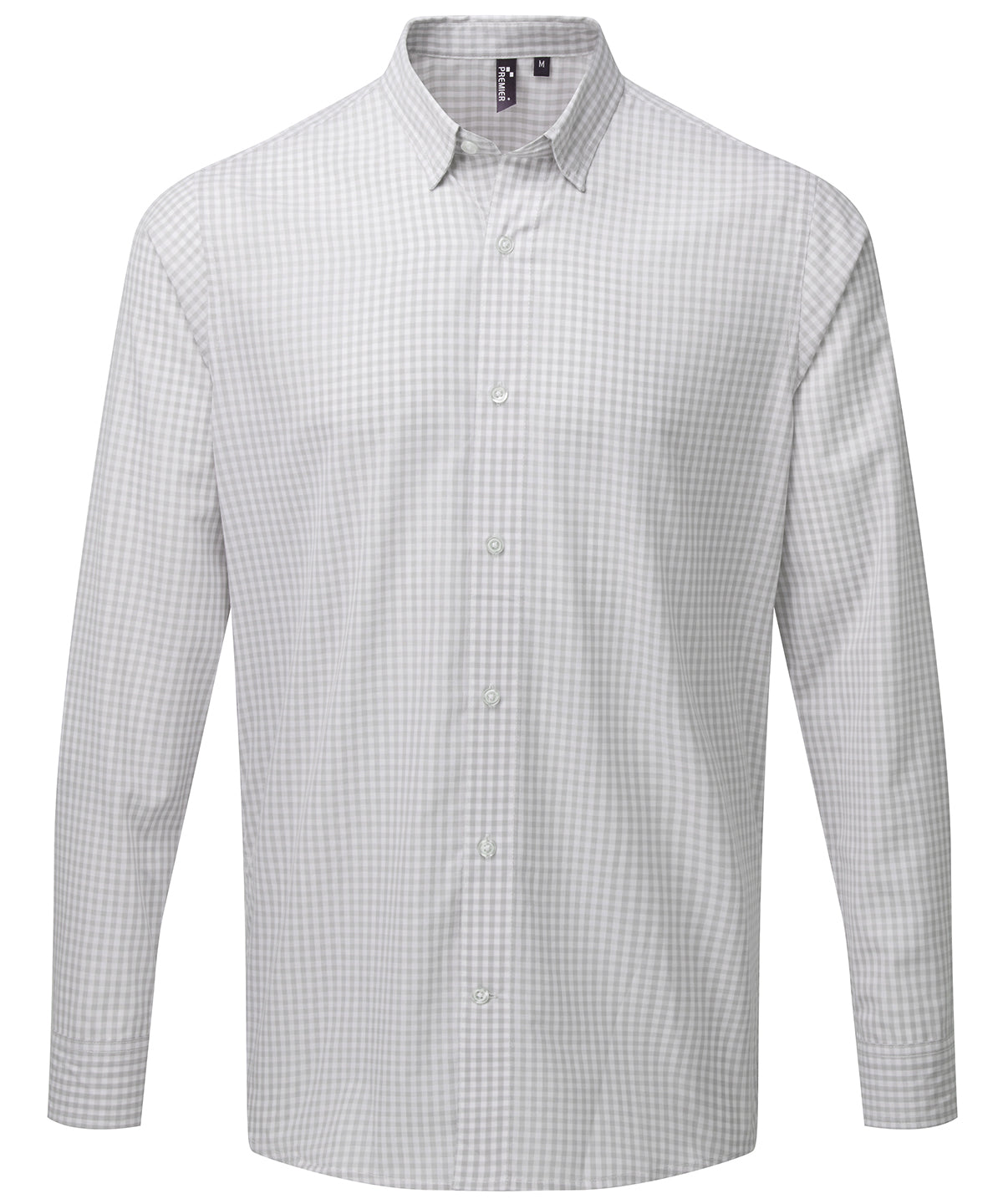 Maxton check long sleeve shirt | silver/white