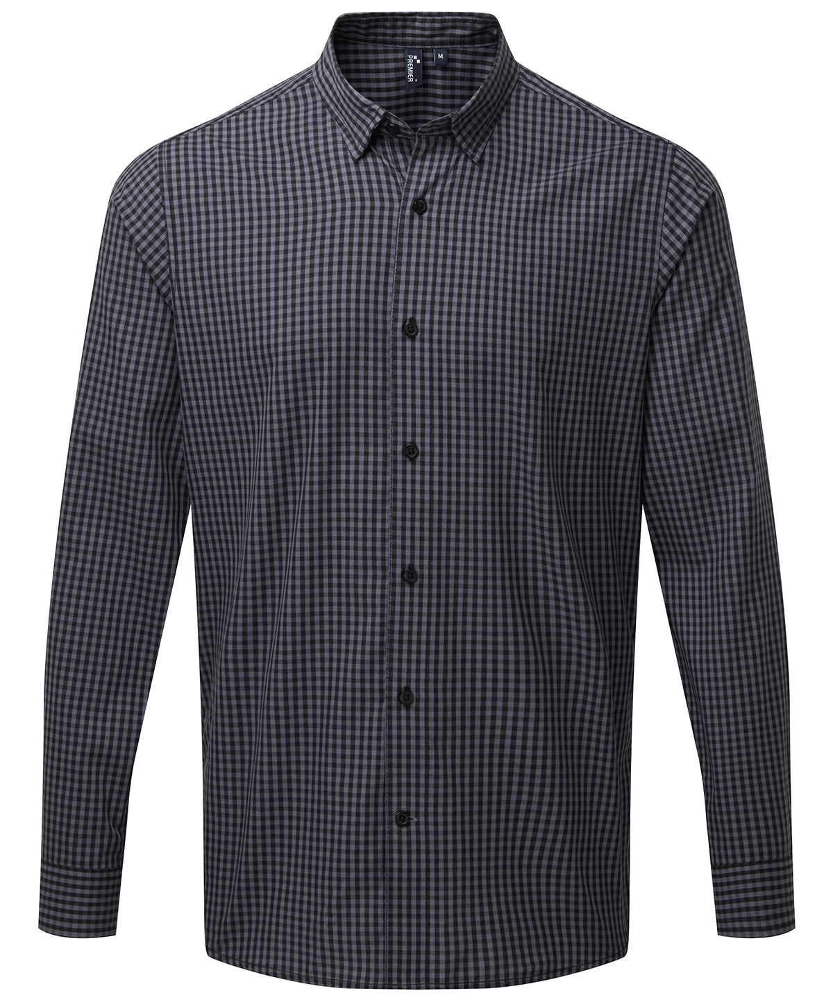 Maxton check long sleeve shirt | steel/black