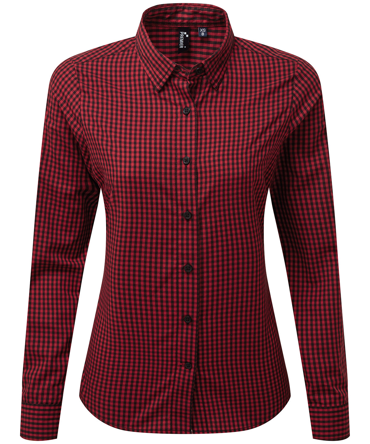 Womens Maxton check long sleeve shirt | Black/Red