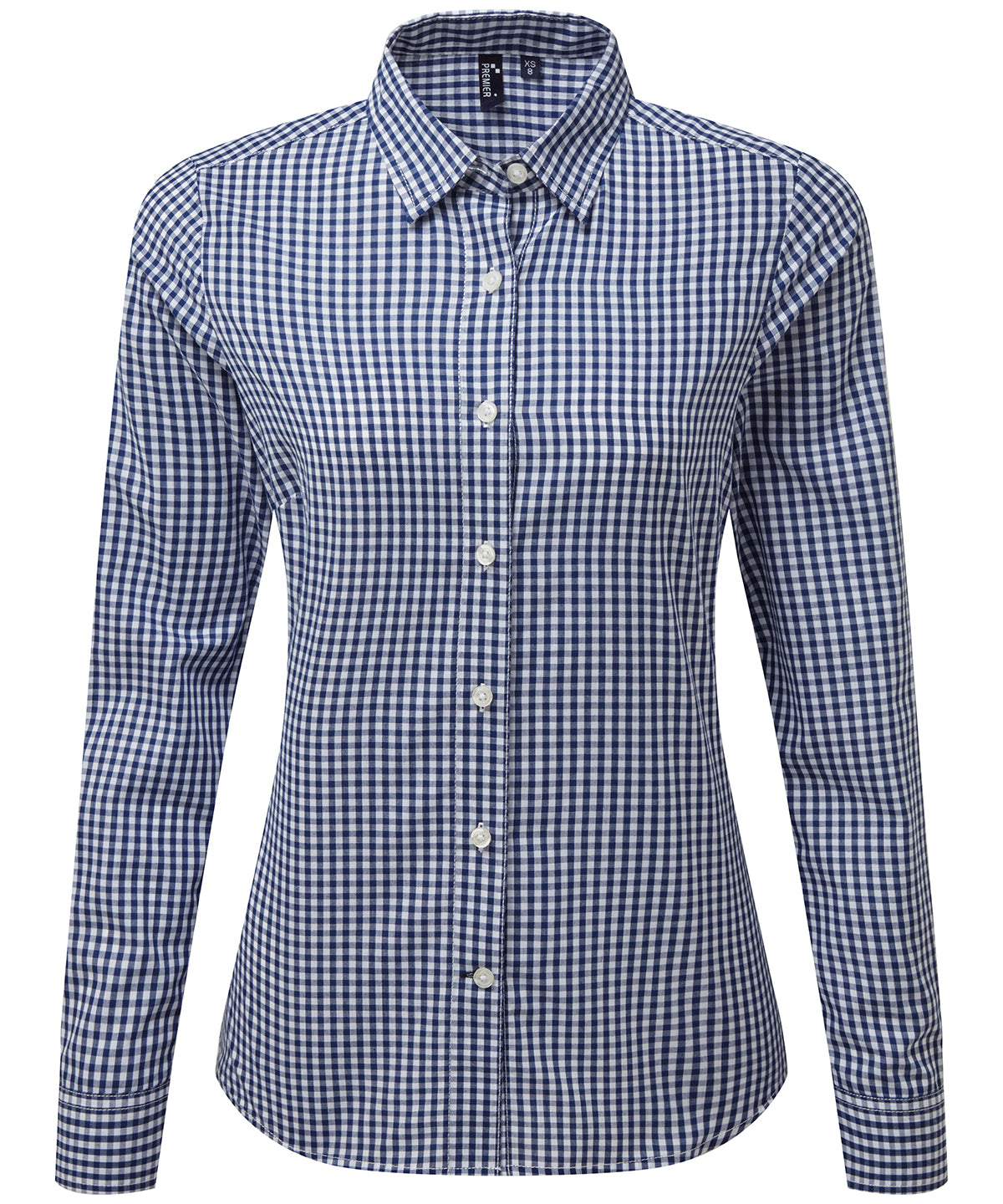 Womens Maxton check long sleeve shirt | navy/white