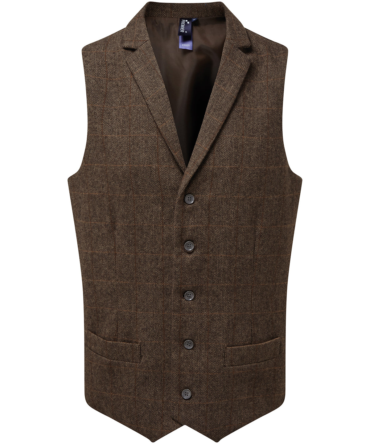 Herringbone waistcoat | brown check