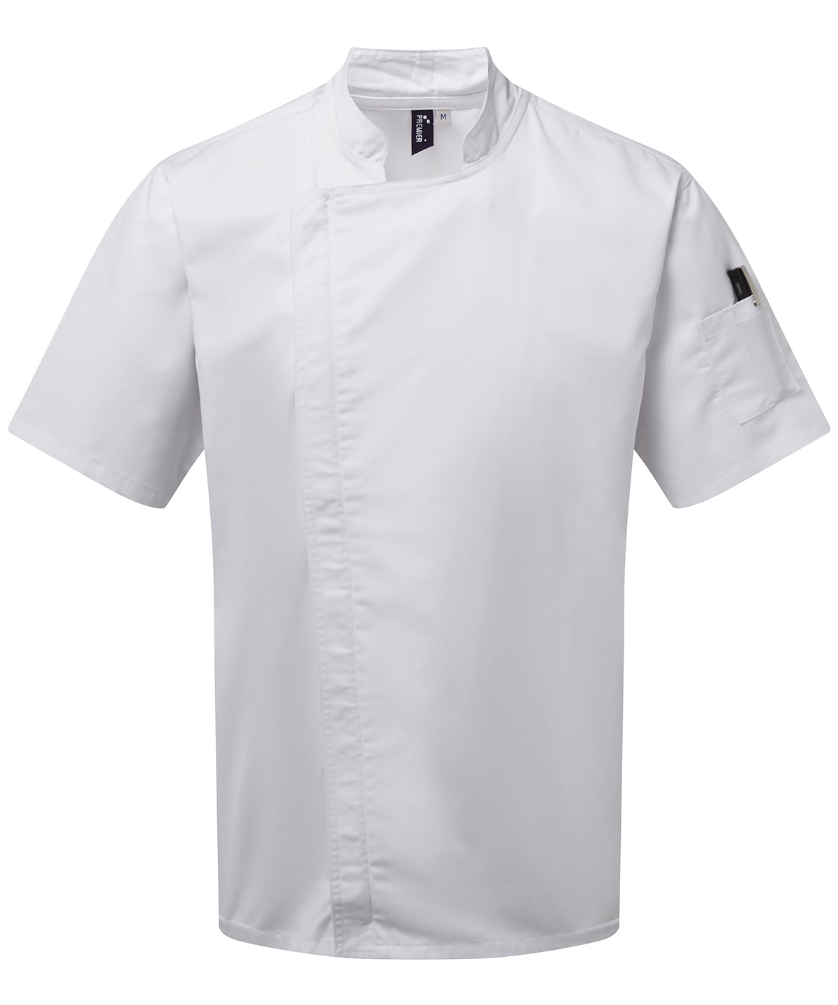 Chefs zip-close short sleeve jacket | white