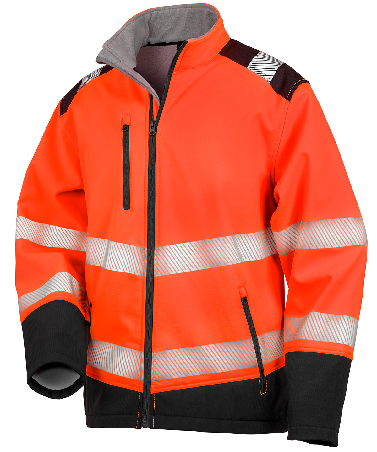 Printable ripstop safety softshell | fluorescent orange/black