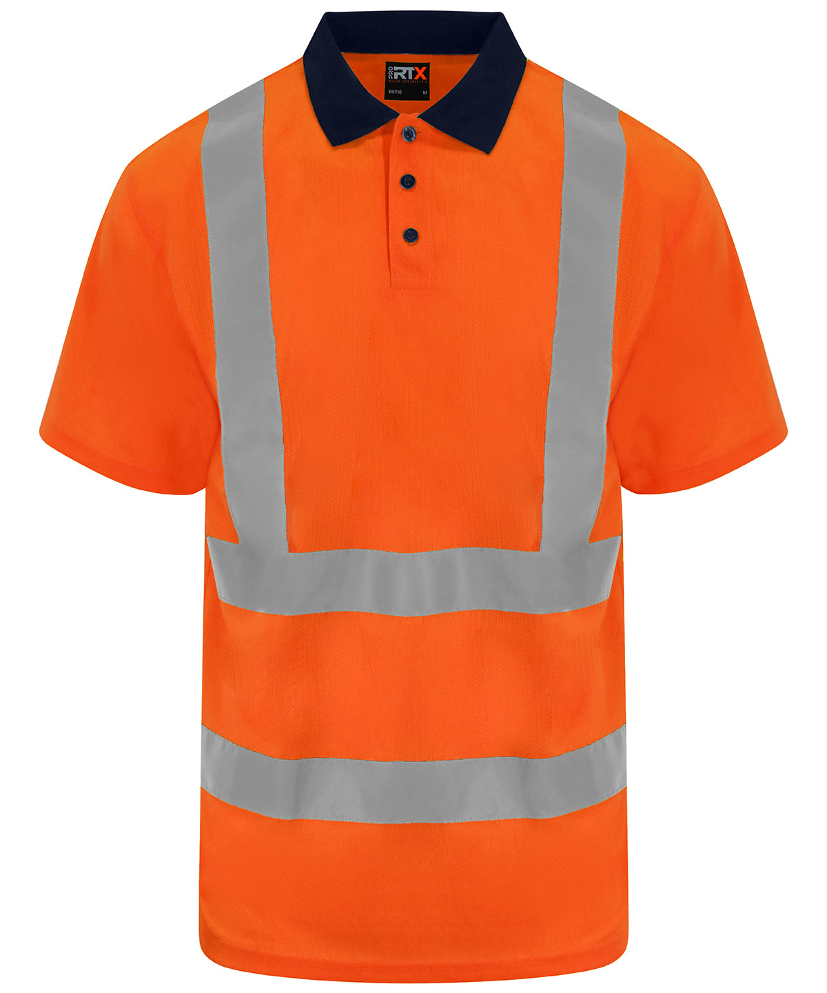 High visibility polo | hv orange/navy