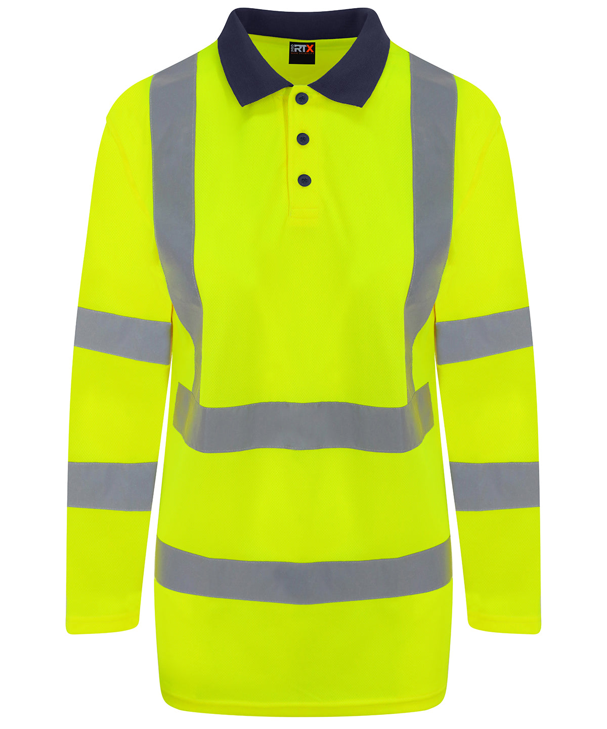 High visibility long sleeve polo | HV Yellow/Navy