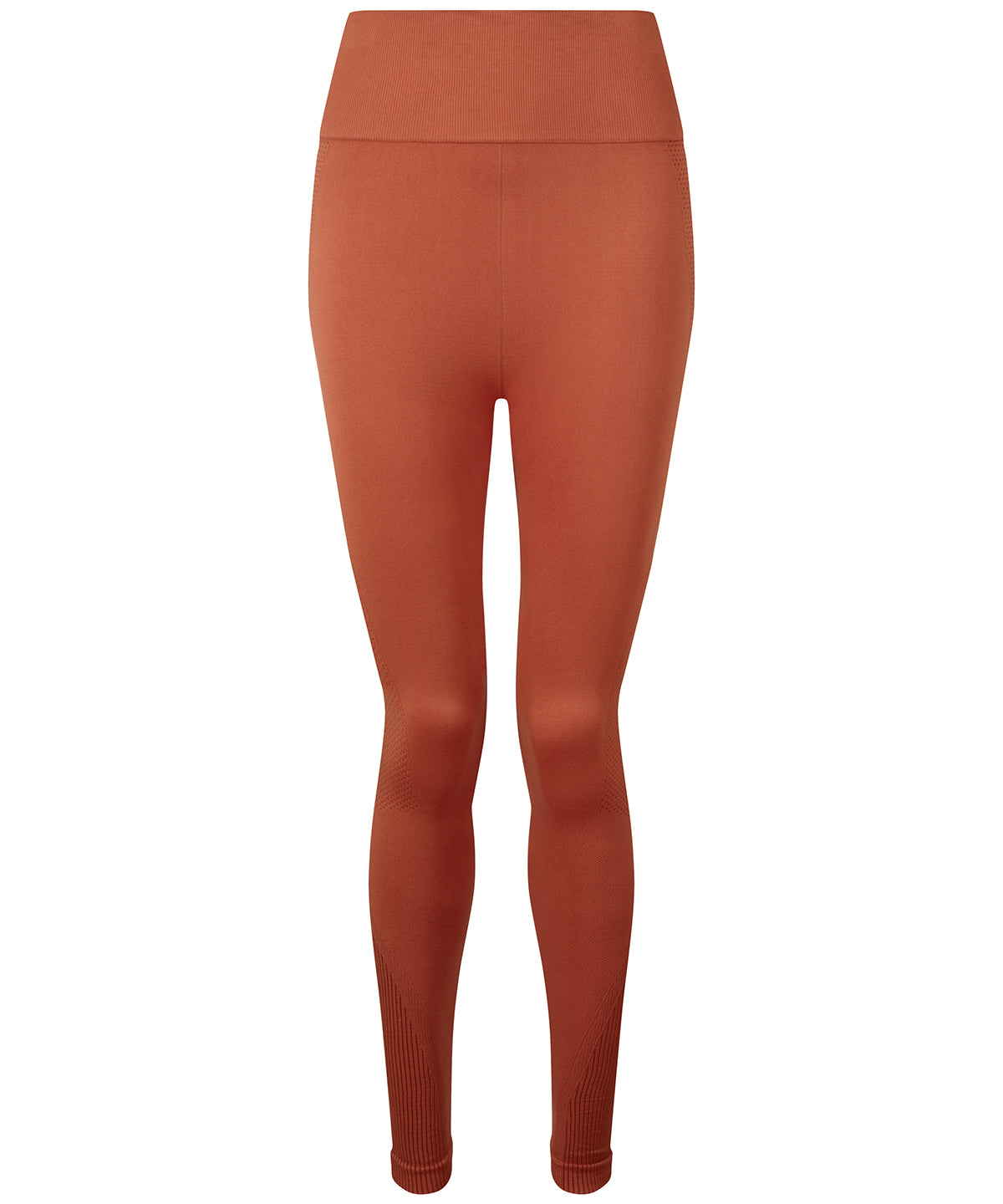Womens TriDri® seamless 3D fit multi-sport sculpt solid colour leggings | rust