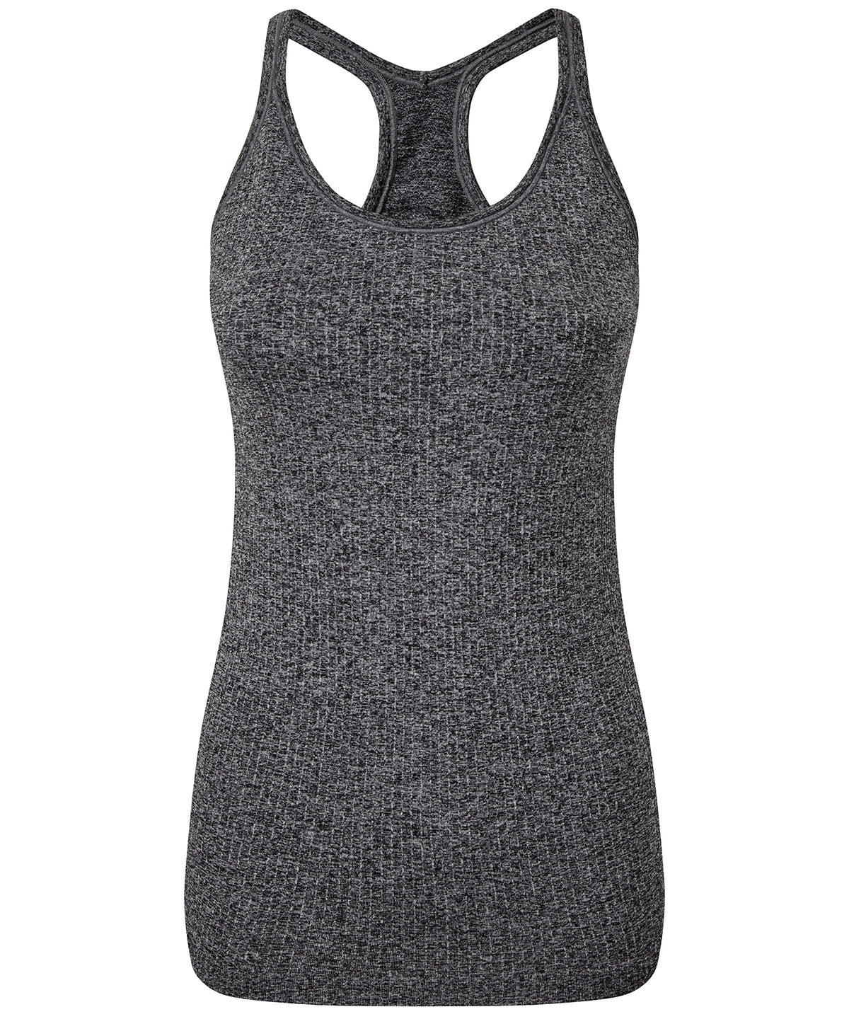 Womens TriDri® seamless 3D fit multi-sport sculpt vest with secret support | black melange