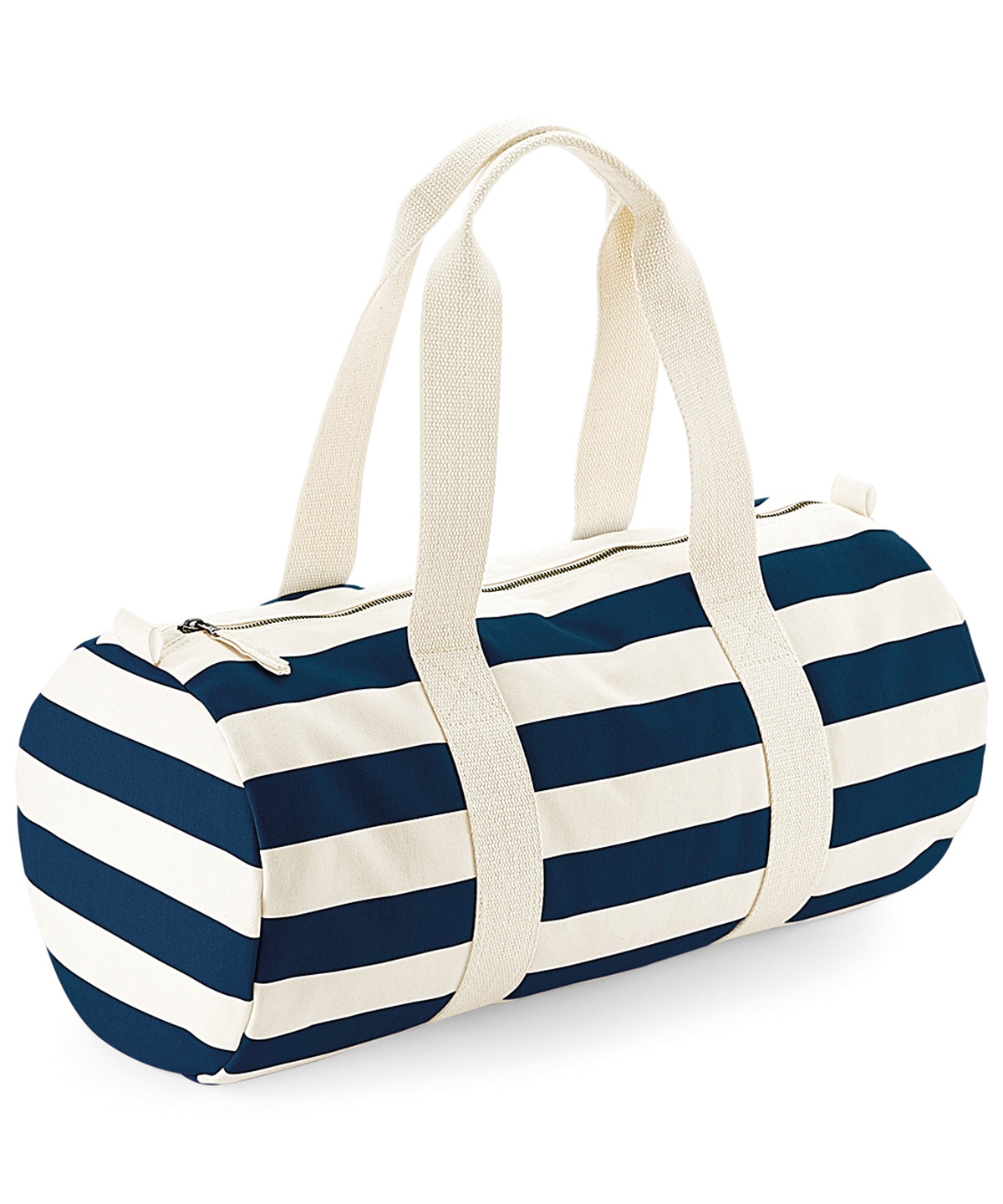 Nautical barrel bag | natural/navy
