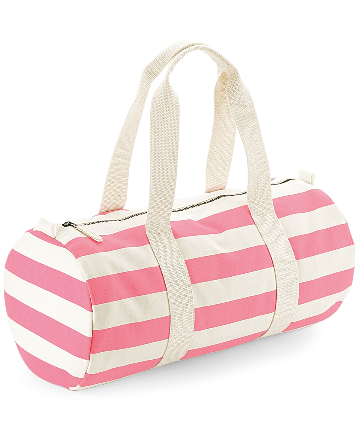 Nautical barrel bag | natural/pink