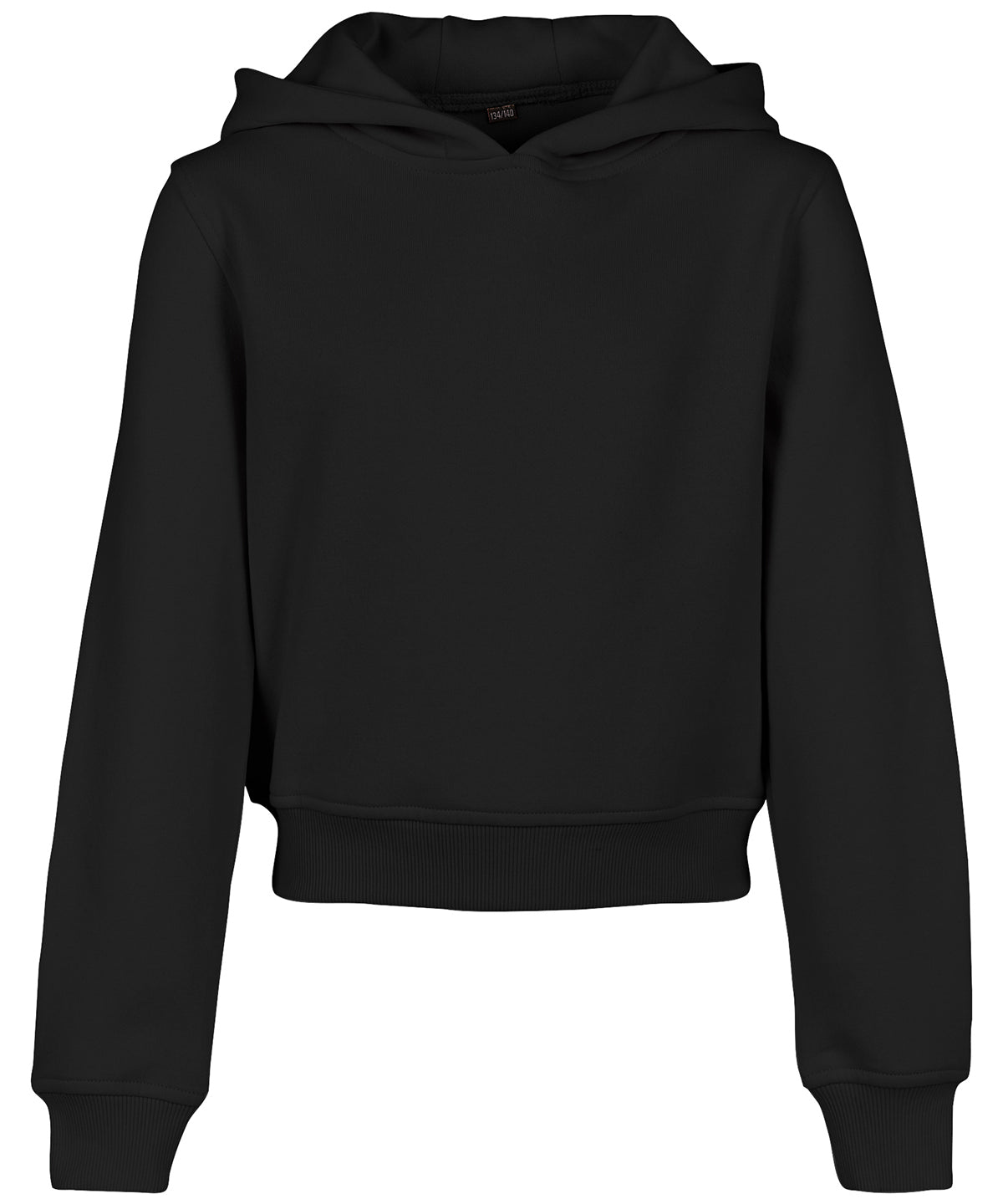 Girls cropped sweat hoodie | Black
