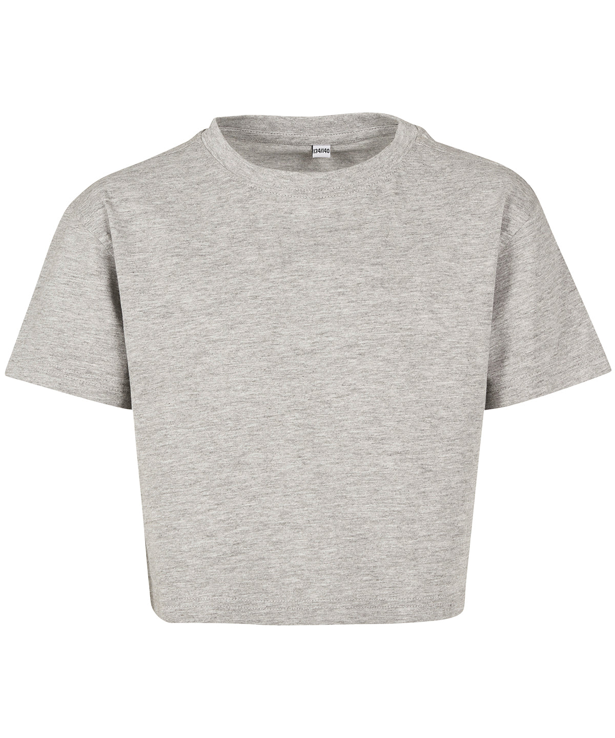 Girls cropped Jersey tee | heather grey