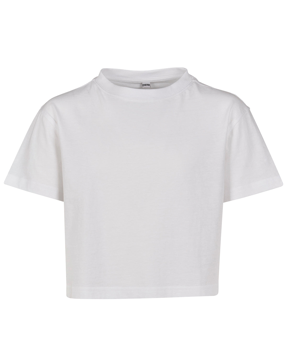 Girls cropped Jersey tee | white