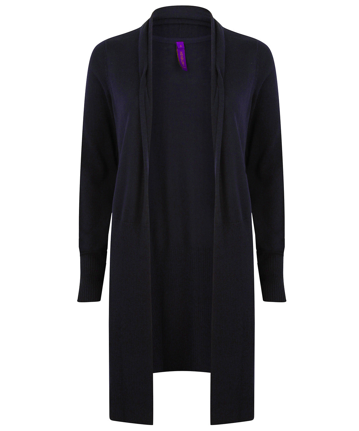 Womens longline open cardigan | navy