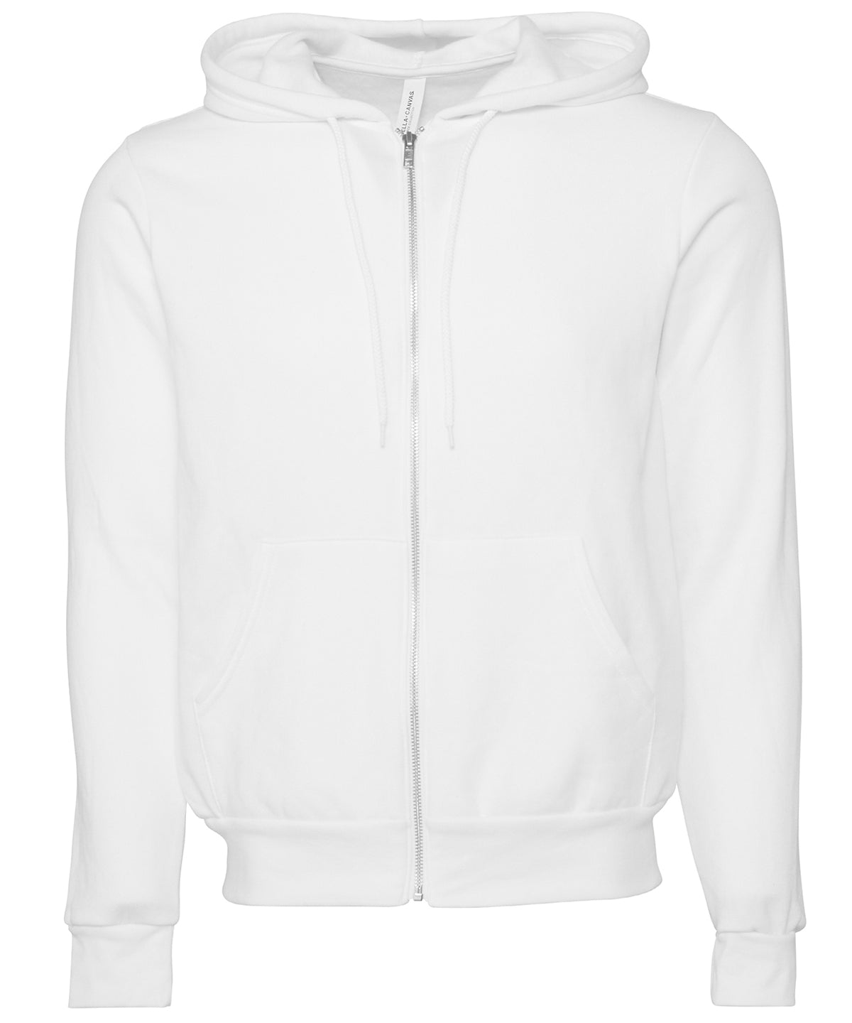 Unisex polycotton fleece full-zip hoodie | DTG White