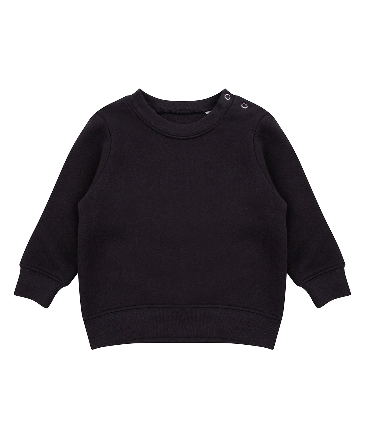 Crew neck sweatshirt with shoulder poppers | Black