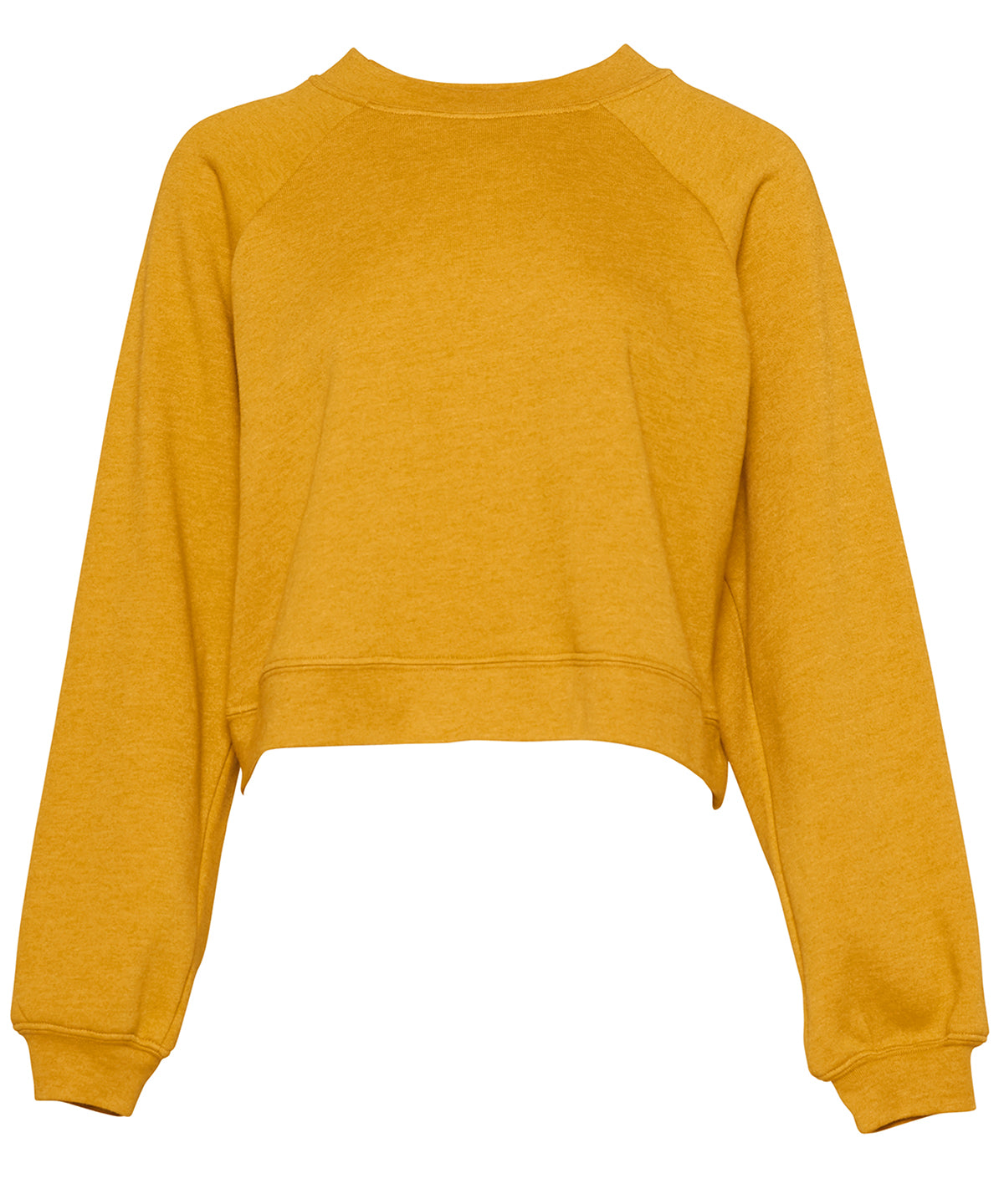 Womens raglan pullover fleece | heather mustard