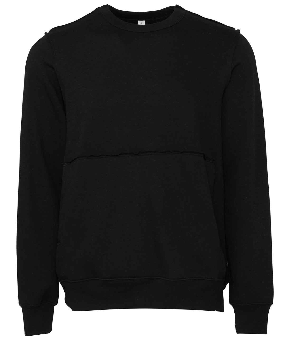 Unisex raw-seam crew pullover | Black