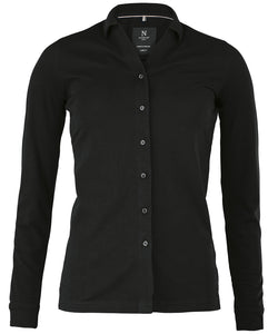 Womens Kingston  stretch deluxe piqu shirt | black