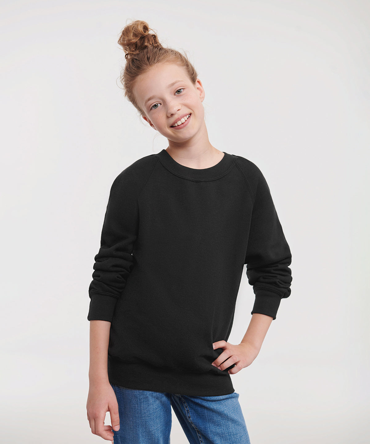 Kids raglan sleeve sweatshirt | bright red