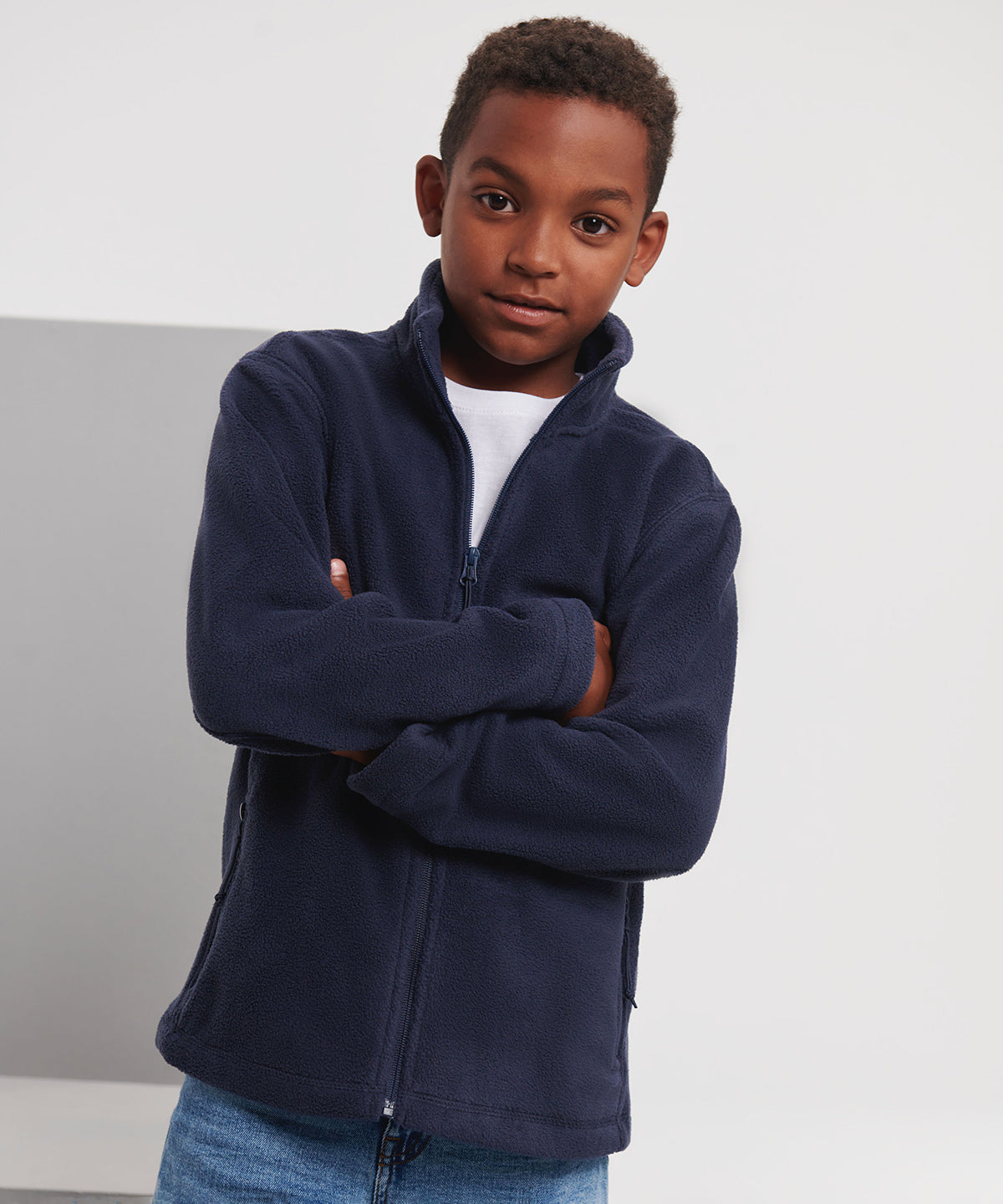 Kids full-zip outdoor fleece | convoy grey
