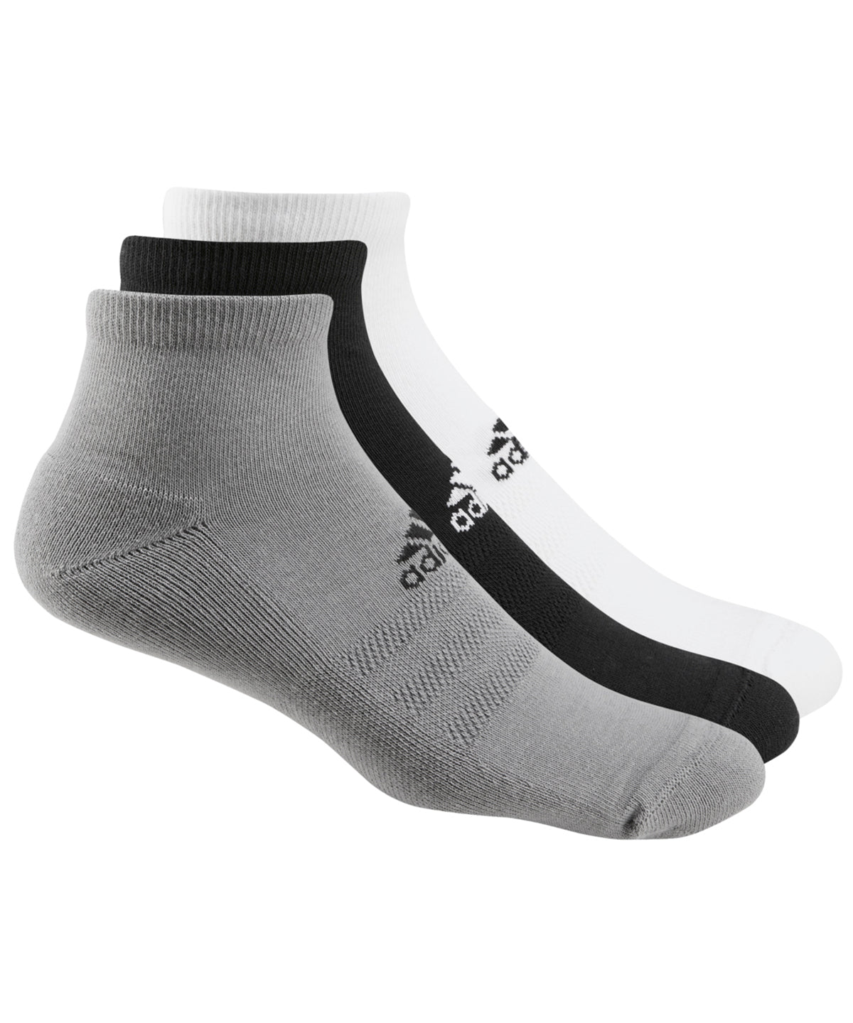 adidas® 3-pack golf ankle socks | Black/White/Grey