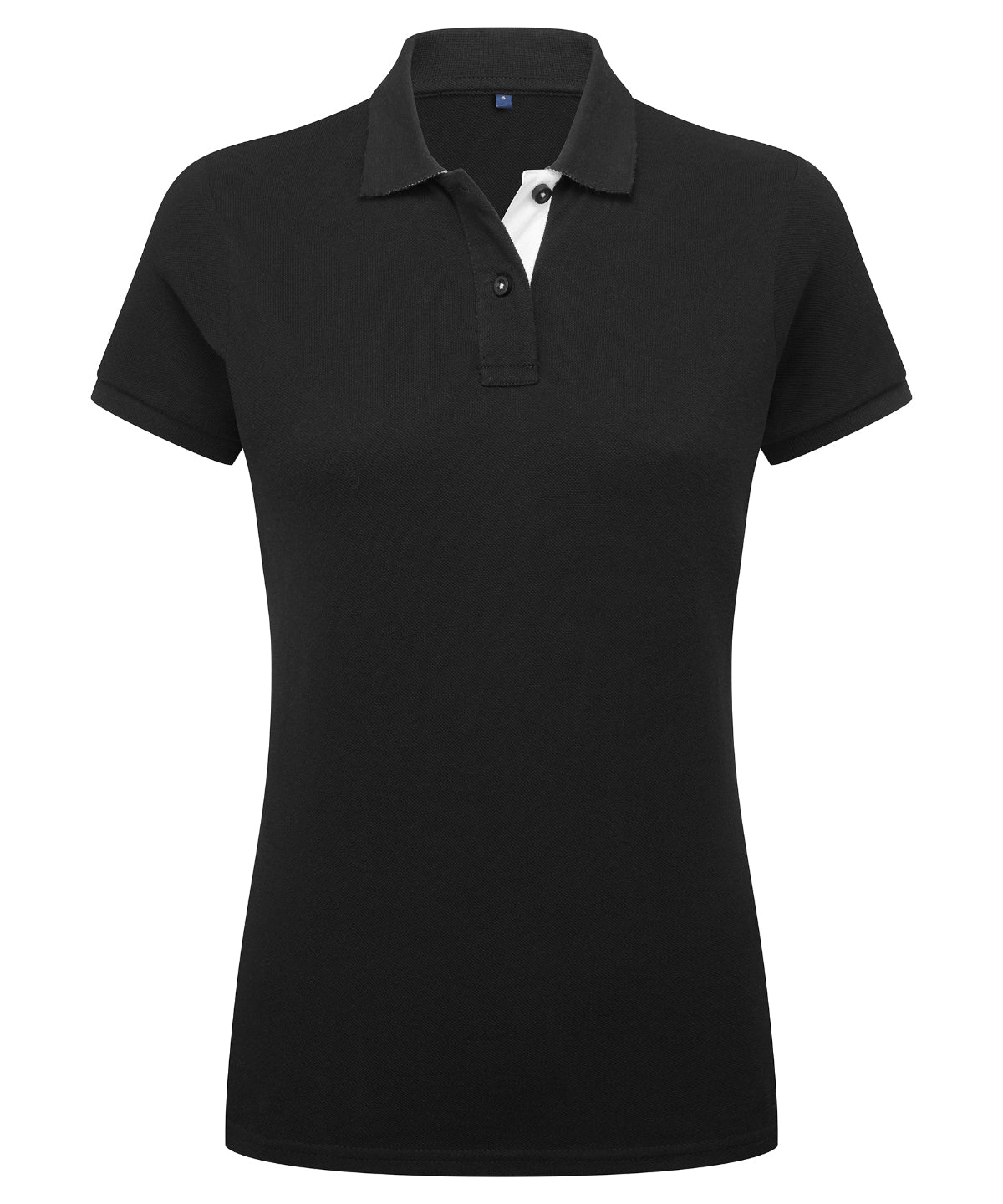 Womens contrast polo | Black/White