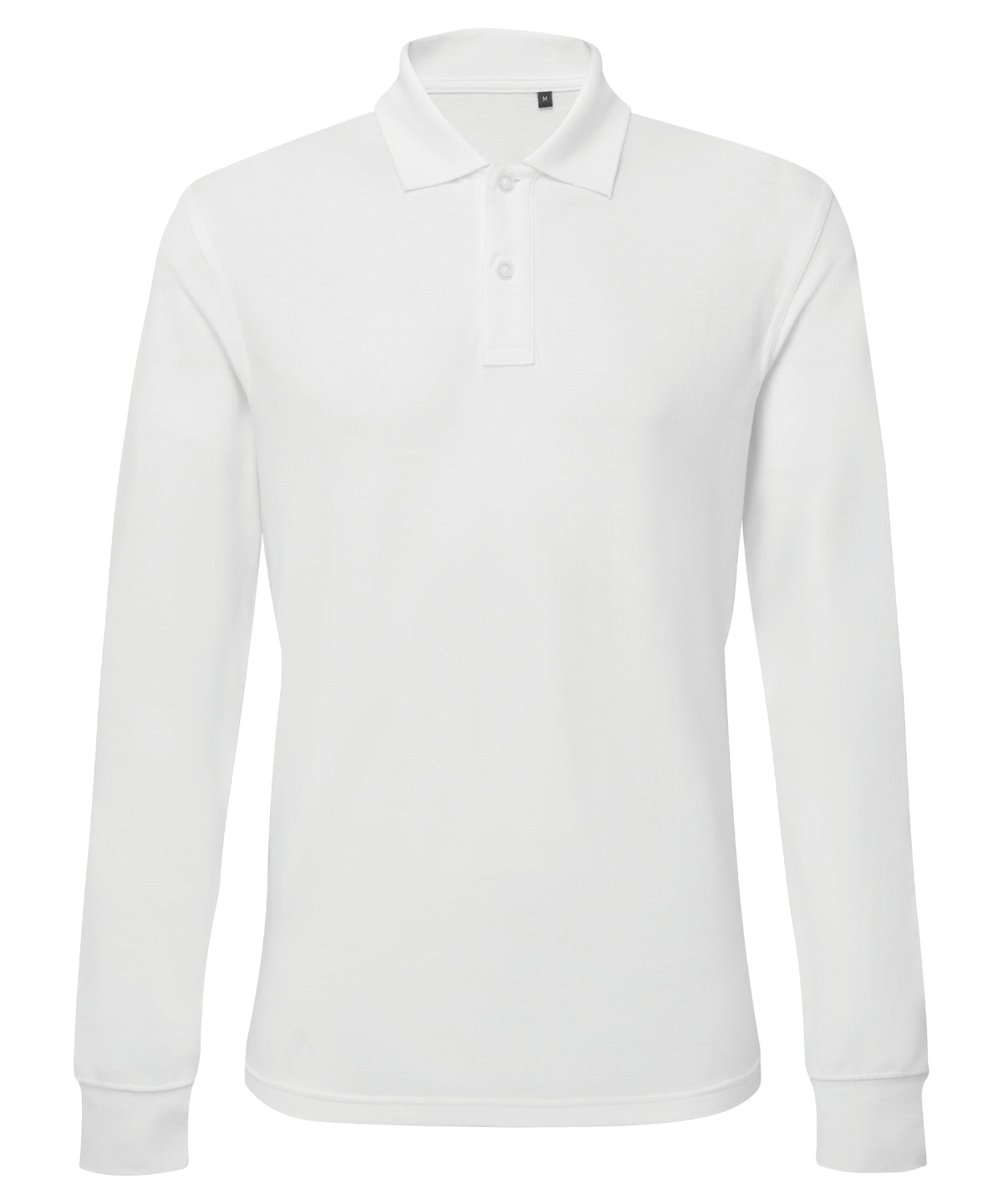 Mens classic fit long sleeved polo | white