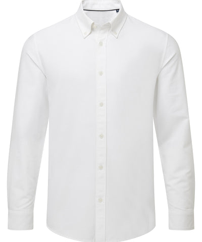 Mens cotton long sleeve Oxford shirt | white