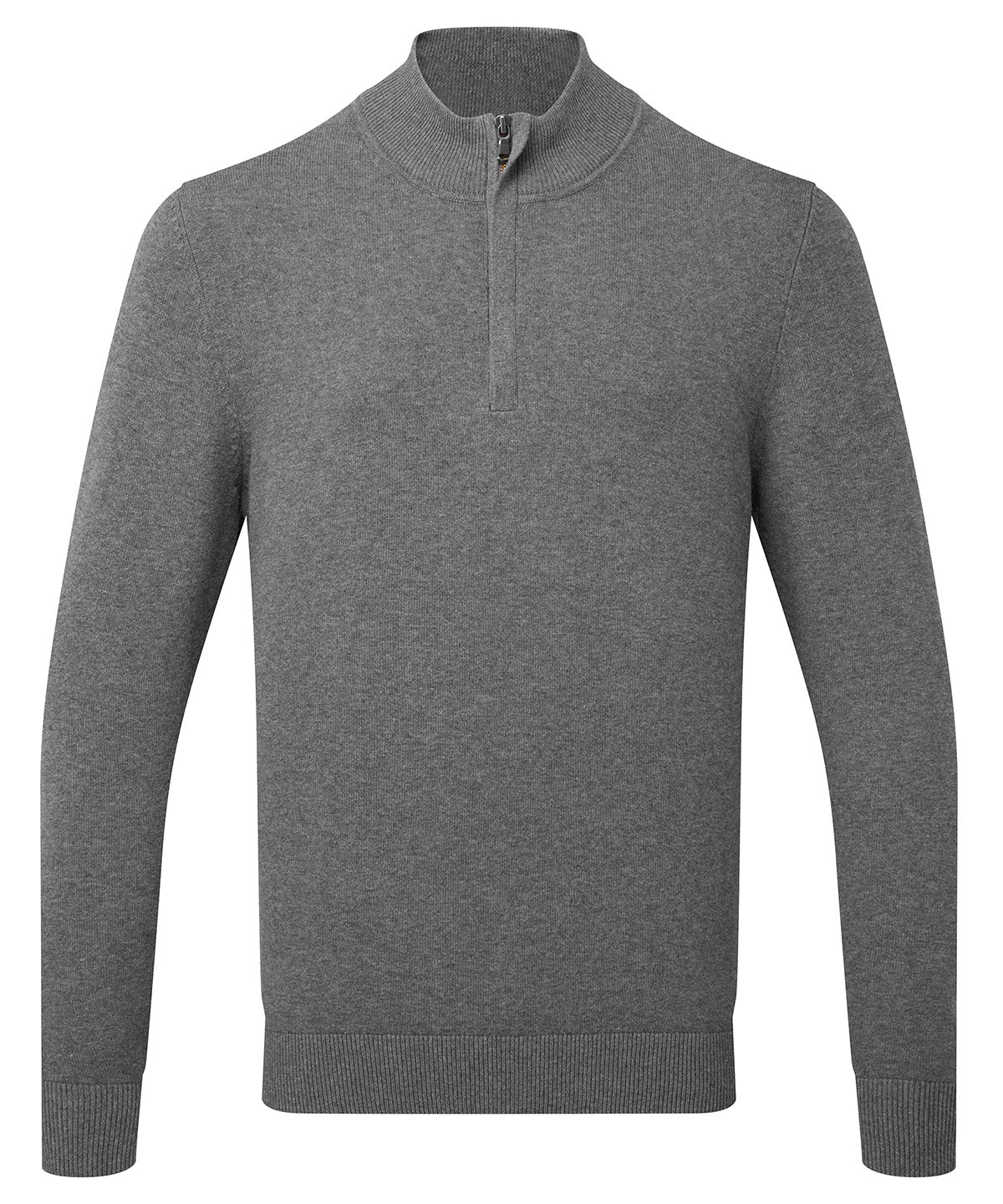 Mens cotton blend  zip sweater | charcoal