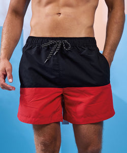 Block colour swim shorts | black