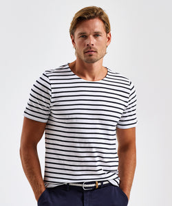 Mens Marinire coastal short sleeve tee | white/navy