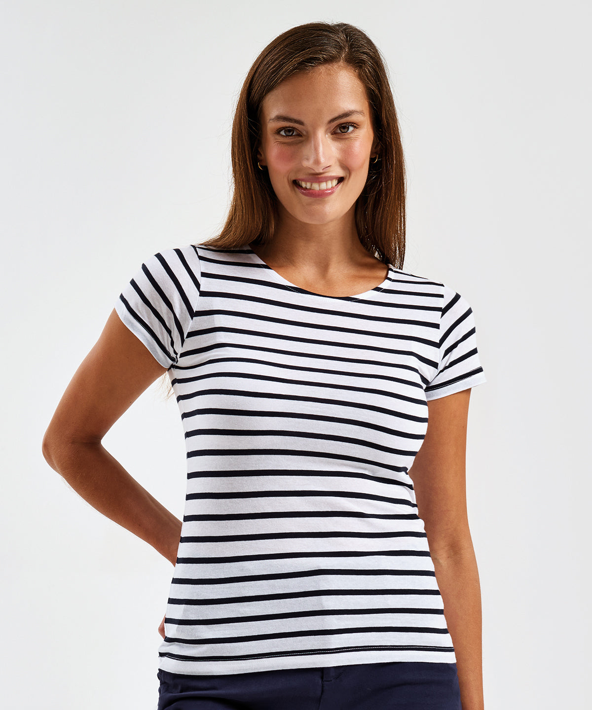 Womens Marinire coastal short sleeve tee | white/navy
