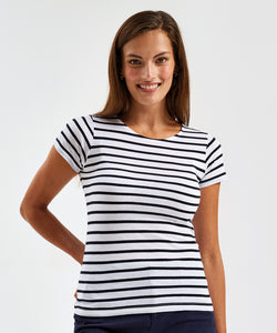 Womens Marinire coastal short sleeve tee | white/navy