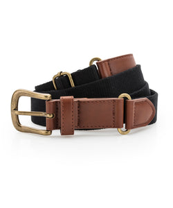 Faux leather and canvas belt | black