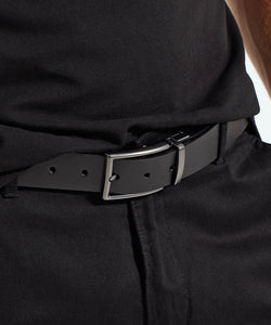 Mens two-way leather belt | black/brown