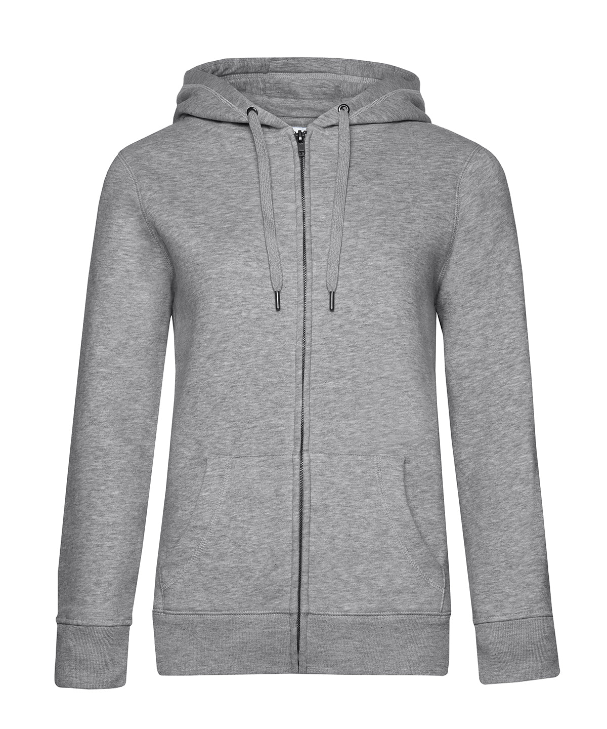 BC Queen zipped hooded | Heather Grey